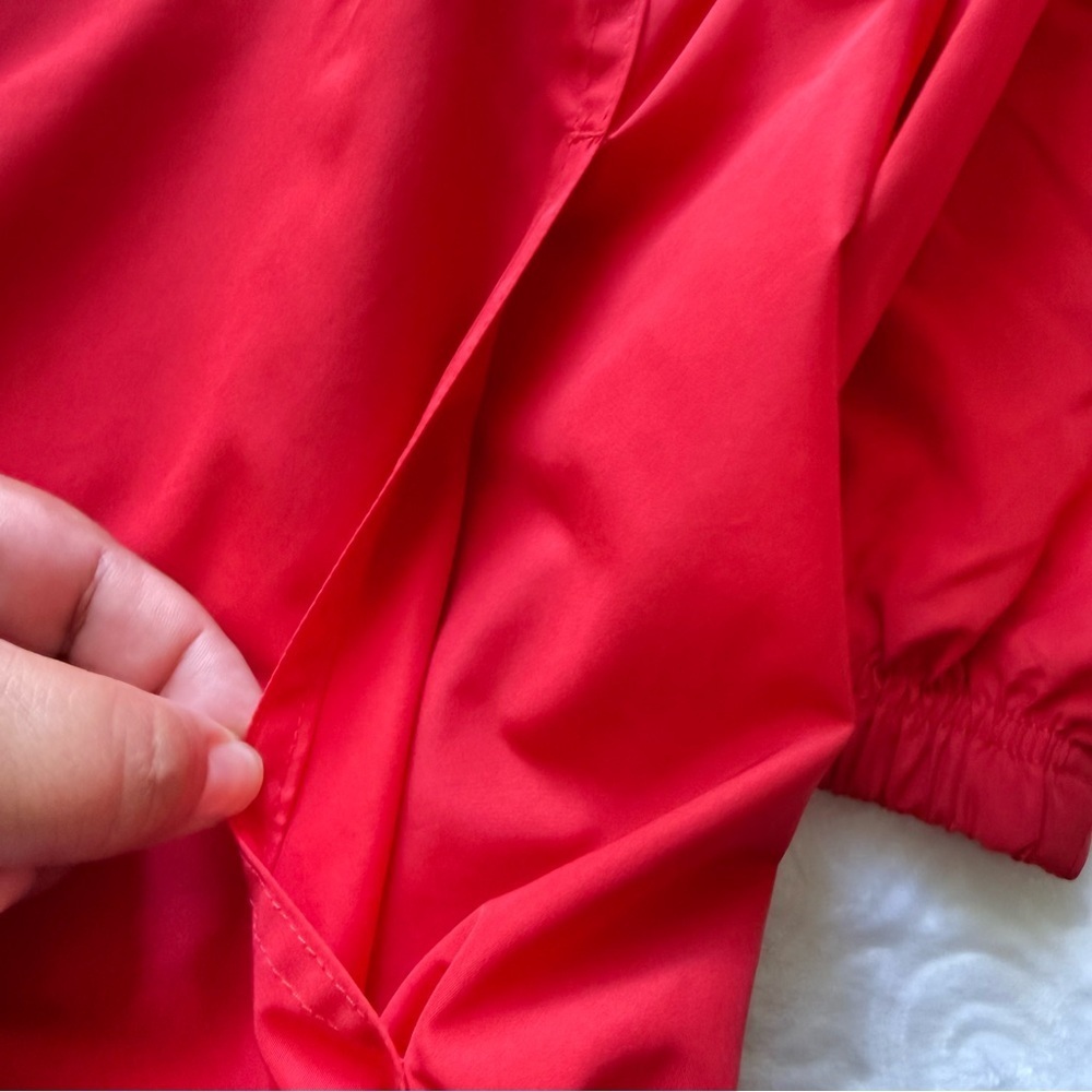 Champion Red Half Zip Windbreaker Jacket L Lightweight Hooded Pullover CC Logo - Picture 8 of 14